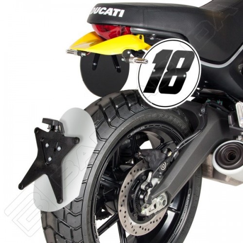 BARRACUDA PARAFANGO POSTERIORE in ALLUMINIO ANODIZZATO per DUCATI SCRAMBLER 800 2014 / 2020