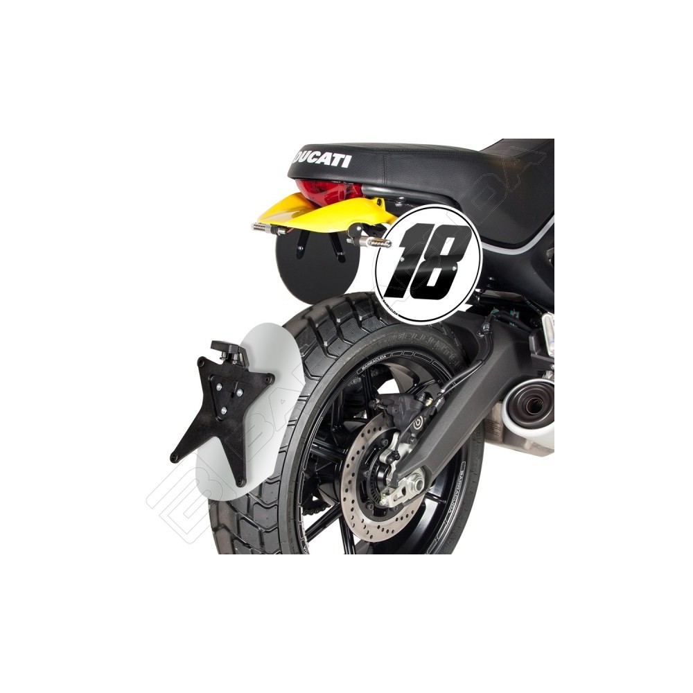 BARRACUDA PARAFANGO POSTERIORE in ALLUMINIO ANODIZZATO per DUCATI SCRAMBLER 800 2014 / 2020