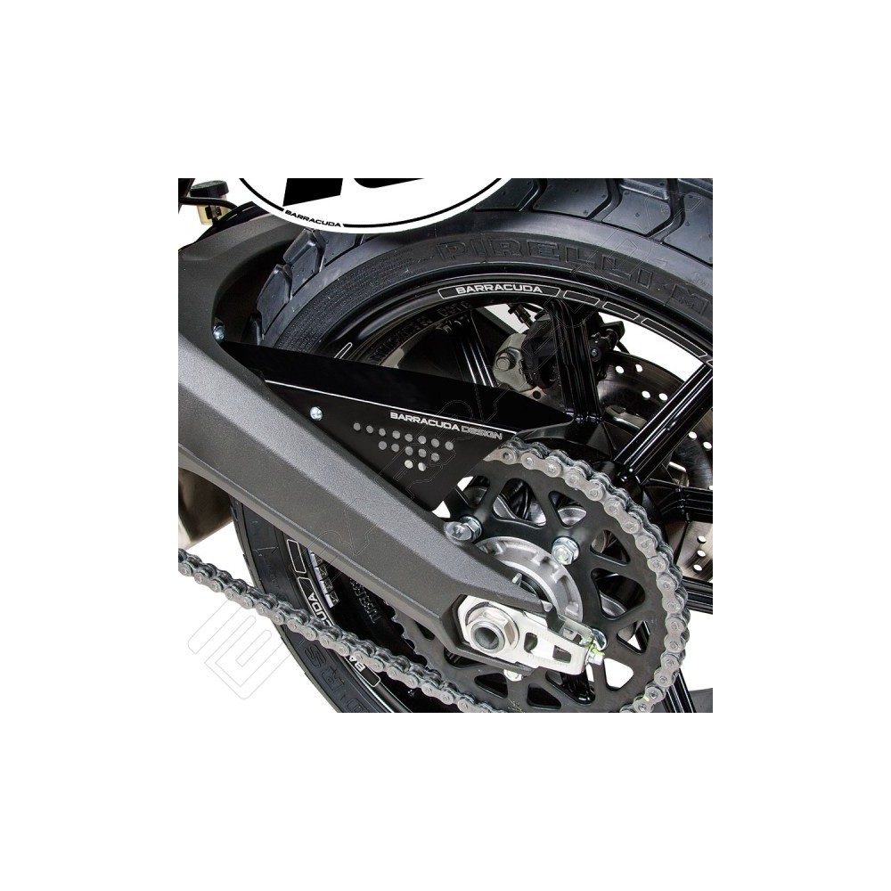 BARRACUDA COPRICATENA NERO in ALLUMINIO per DUCATI SCRAMBLER 800 2014 / 2020