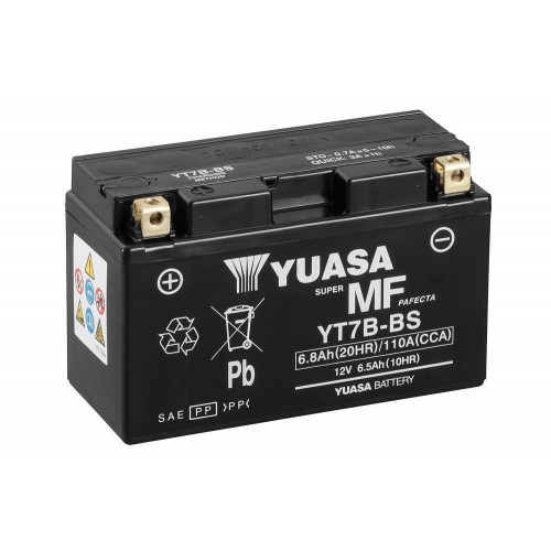 YUASA BATTERIA YT7B-BS 12 Volt 6,8 Ampere - Senza manutenzione - AGM