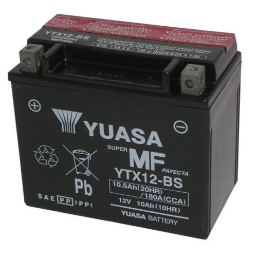 YUASA BATTERIA YTX12-BS 12 Volt 10,5 Ampere - Senza manutenzione - AGM