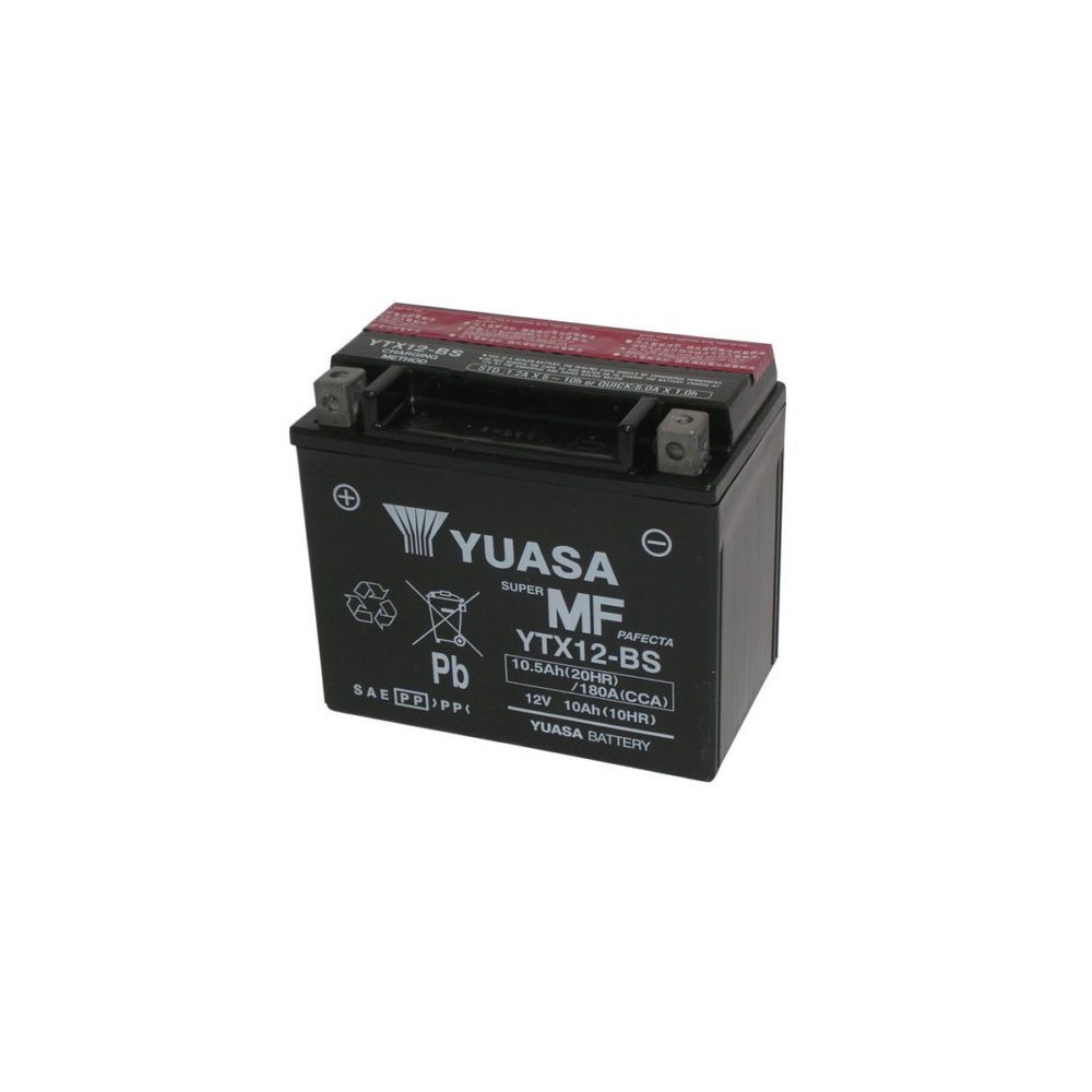 YUASA BATTERIA YTX12-BS 12 Volt 10,5 Ampere - Senza manutenzione - AGM