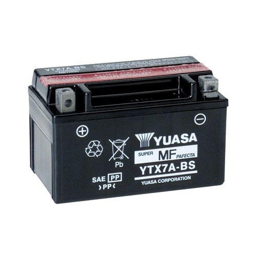 YUASA BATTERIA YTX7A-BS 12 Volt 6,3 Ampere - Senza manutenzione - AGM