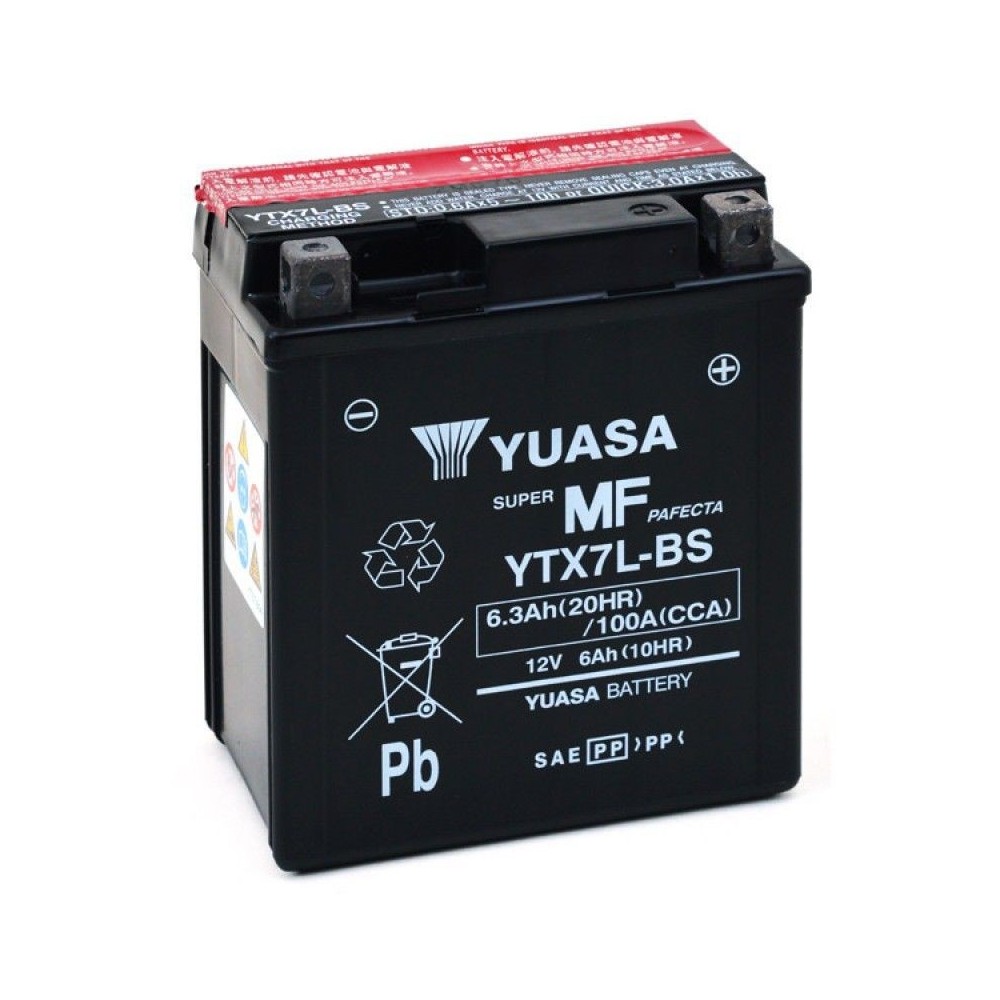 YUASA BATTERIA YTX7L-BS 12 Volt 6,3 Ampere - Senza manutenzione - AGM