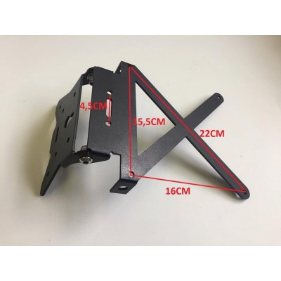 PORTA TARGA in alluminio nero - regolabile - universale moto scooter