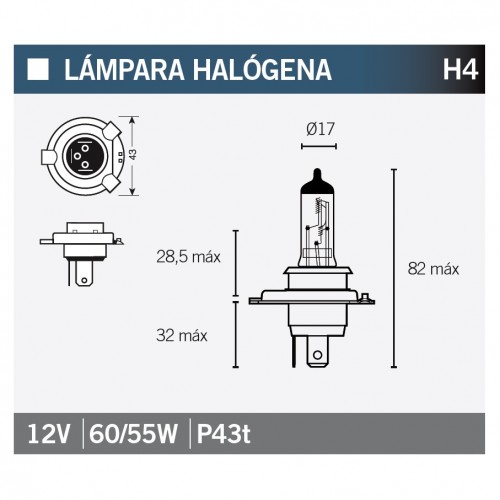 Lampada alogena OSRAM 64193 H4 ORIGINAL LINE 12 Volt 60/55 Watt