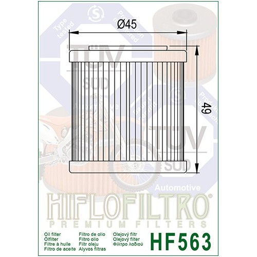 HIFLO FILTRO OLIO HF563