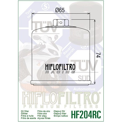 HF204RC FILTRO OLIO RACING HIFLO COMPATIBILE CON TRIUMPH BONNEVILLE T120 1200 2016 2019 