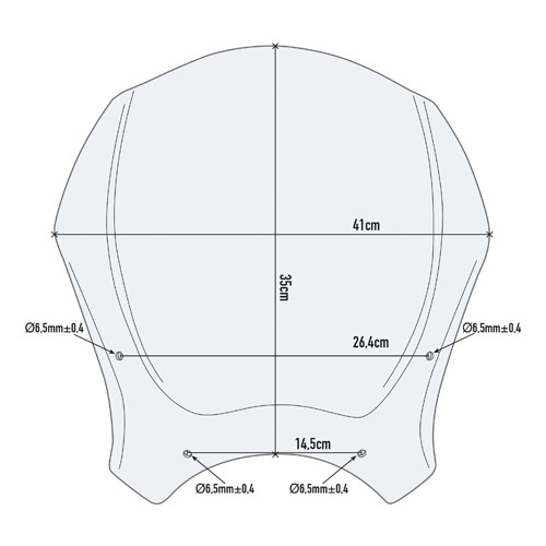 Cupolino Universale GIVI 140S Nero Fumé per Moto Naked 35 x 41 cm