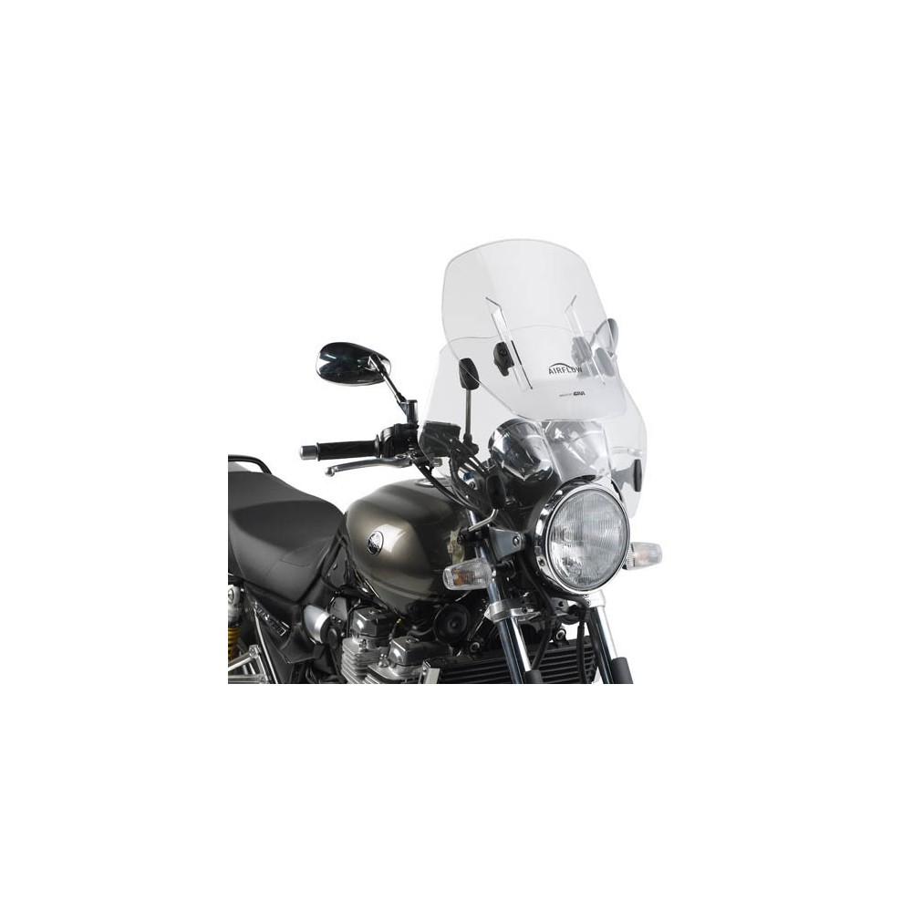 GIVI AF49 AIRFLOW Parabrezza cupolino scorrevole trasparente 53 x 52 cm con kit attacchi universali
