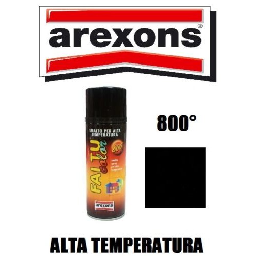 SMALTO AREXONS 400 ml VERNICE SPRAY NERO OPACO ALTE TEMPERATURE 600° MARMITTE
