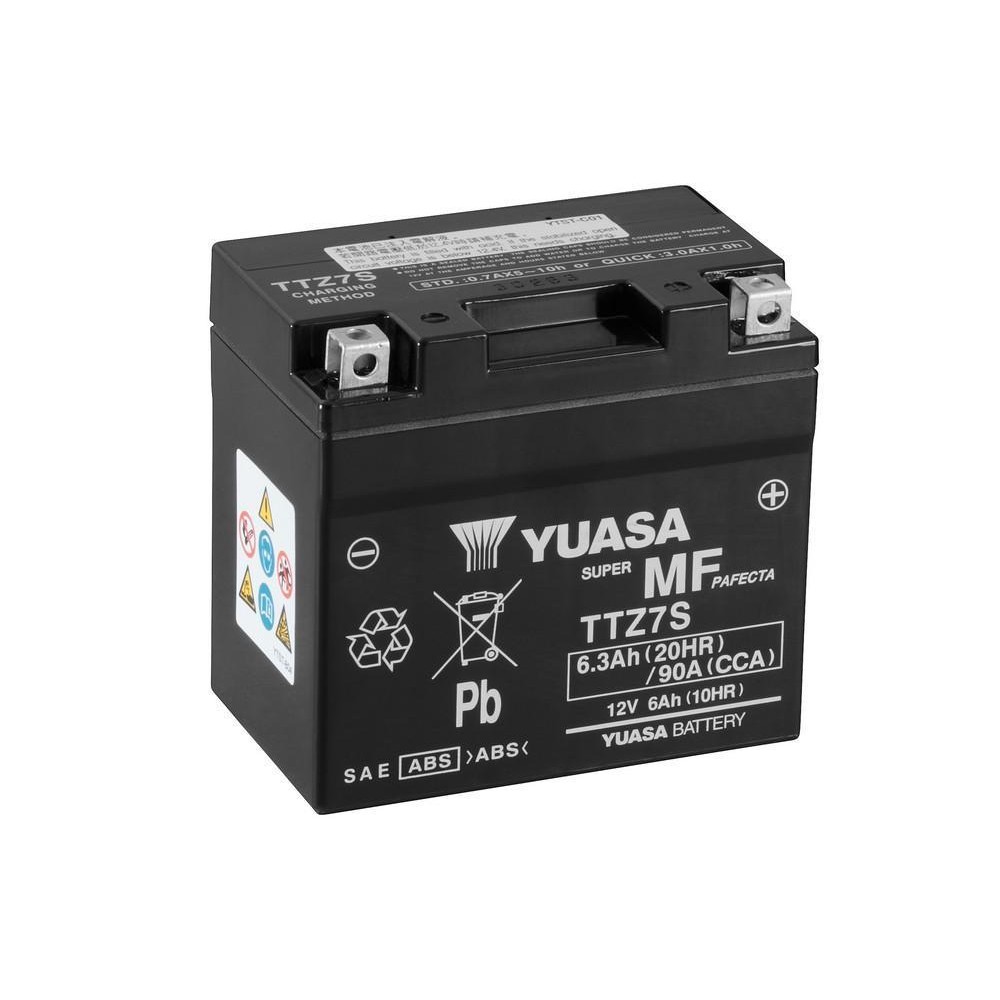 YUASA BATTERIA TTZ7S 12 Volt 6.3 Ampere Pre-attivata senza manutenzione AGM