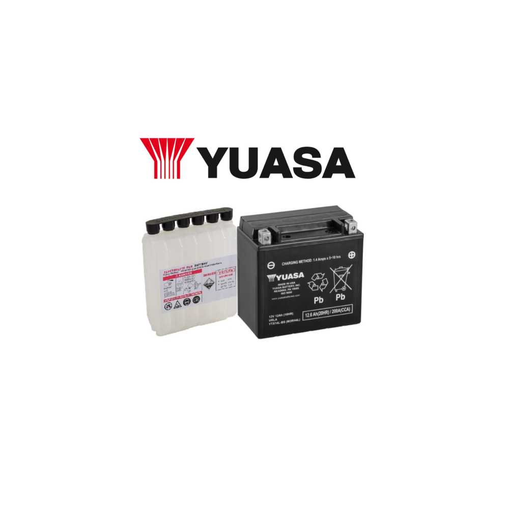 YUASA BATTERIA YTX14L-BS 12 Volt 12.6 Ampere - Senza manutenzione - AGM