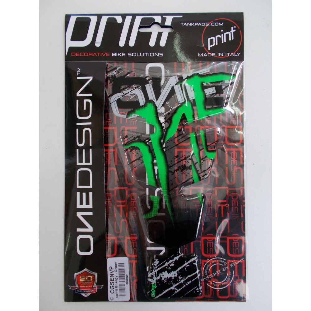 PRINT - CG-SPIRIT-ENERGY GREEN PARASERBATOIO ADESIVO PER MOTO - UNIVERSALE