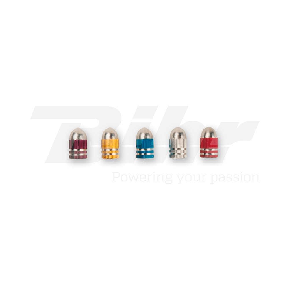810NR Set di due tappi valvole Schrader in alluminio anodizato colore nero 