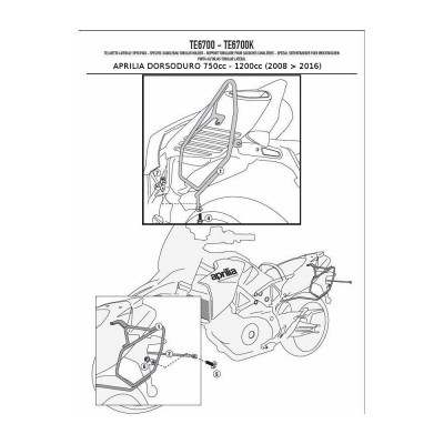 GIVI TE6700 TELAIETTI LATERALI EASYLOCK PER APRILIA DORSODURO 750 / 1200 2008 / 2016