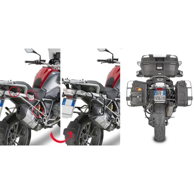 Portavaligie laterale a rimozione rapida per valigie GIVI MONOKEY per BMW R 1200 GS / ADV 2013/18 - R 1250 GS / ADV 2019/24
