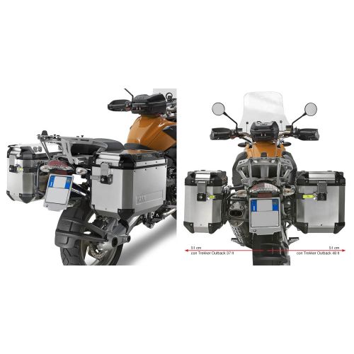 Portavaligie laterale specifico per valigie GIVI MONOKEY CAM-SIDE Trekker Outback BMW R 1200 GS 2004/12 - ADVENTURE 2006/13