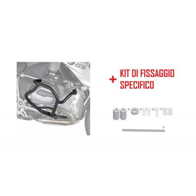 GIVI PARAMOTORE TUBOLARE NERO + Kit attacco PER BMW R 1200 GS 2016 / 2018 - R 1200 R - R 1200 RS 2015 / 2018