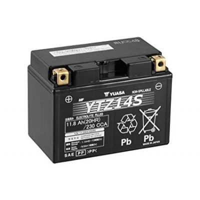 YUASA BATTERIA YTZ14S 12 Volt 11.8 Ampere Pre-attivata senza manutenzione AGM