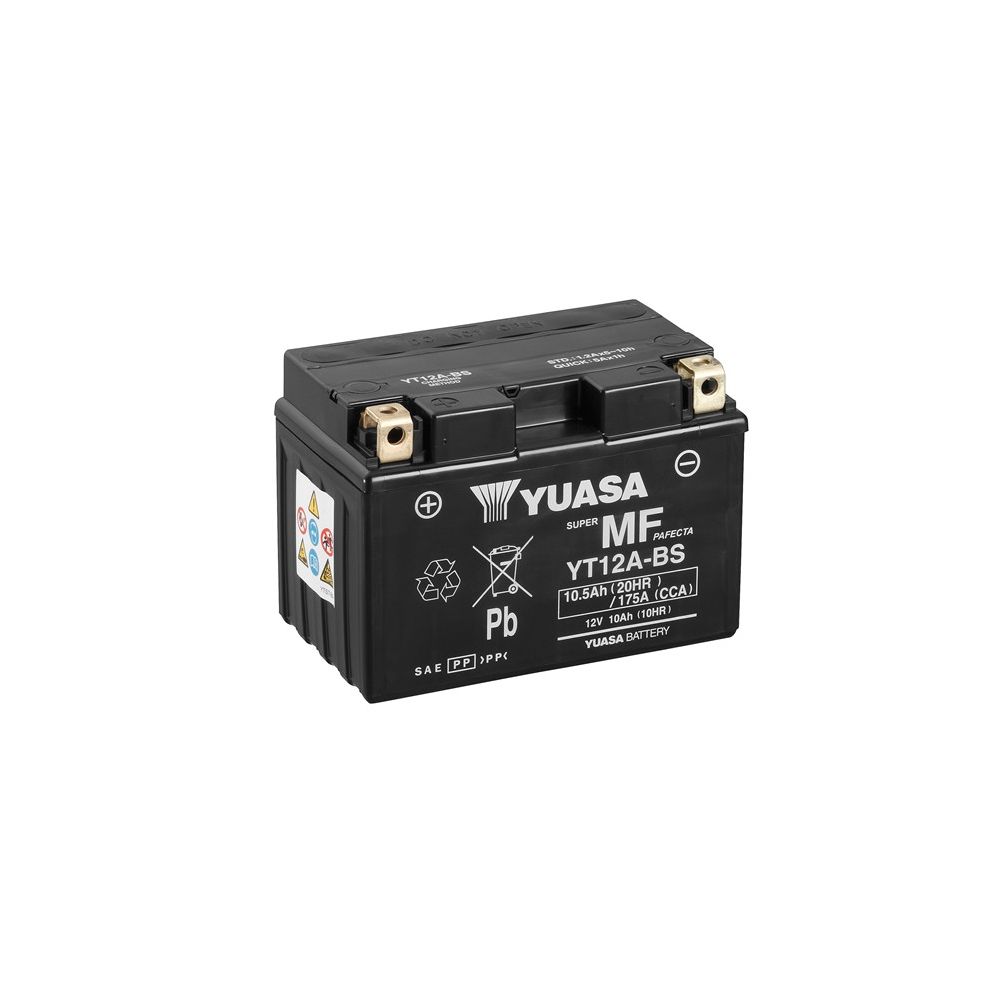 YUASA BATTERIA YT12A-BS 12 Volt 10,5 Ampere - Senza manutenzione - AGM