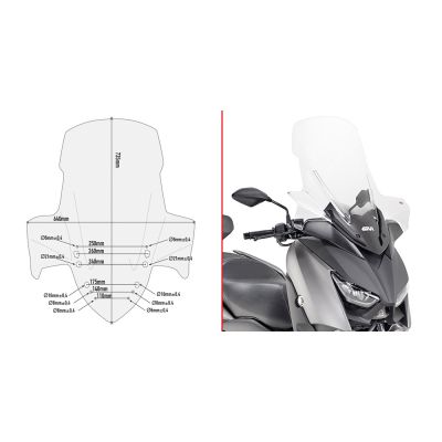 Parabrezza GIVI D2136ST Trasparente per Yamaha X-MAX 125 300 400