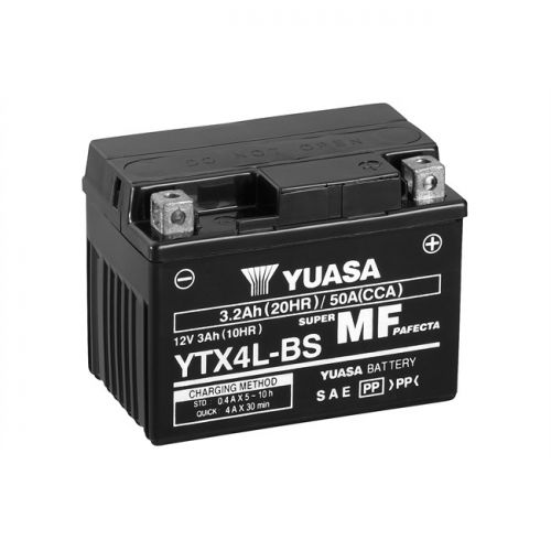 YUASA BATTERIA YTX4L-BS 12 Volt 3,2 Ampere - Senza manutenzione - AGM
