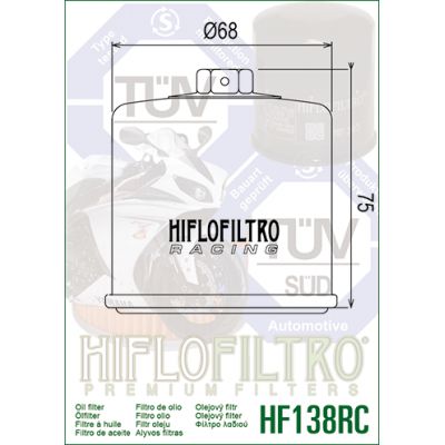 HIFLO FILTRO OLIO RACING HF138RC