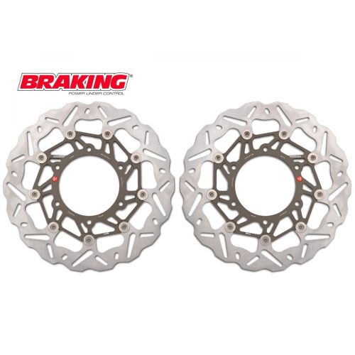 BRAKING Kit 2 Dischi Freno Anteriore Wave Flottante SK2 WK001L + WK001R