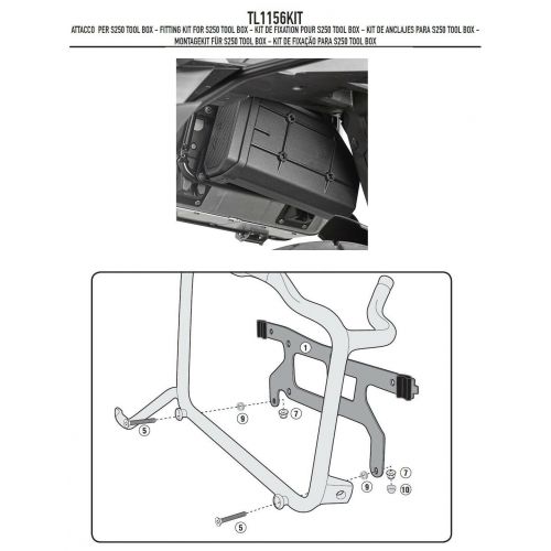Kit GIVI TL1156KIT Attacchi per S250 Tool Box su Telai Honda e BMW