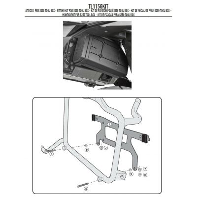 Kit GIVI TL1156KIT Attacchi per S250 Tool Box su Telai Honda e BMW
