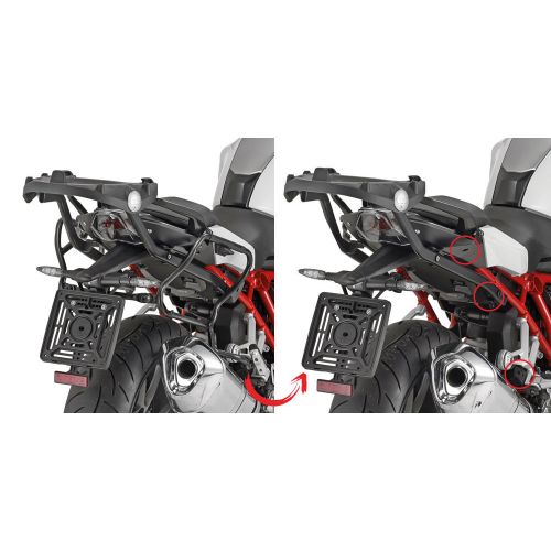 GIVI Portavaligie laterale per valigie V35 - V37 per BMW R 1200 R - R 1200 RS 2015/18 - R 1250 R 2019/25 - R 1250 RS 2019/22