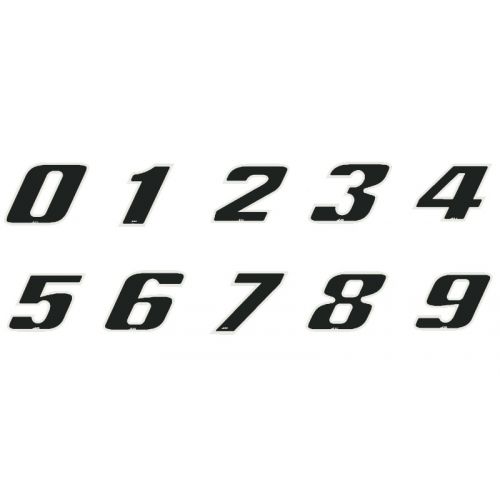 T4TUNE Numeri Adesivi da 0 a 9 nero 9 cm