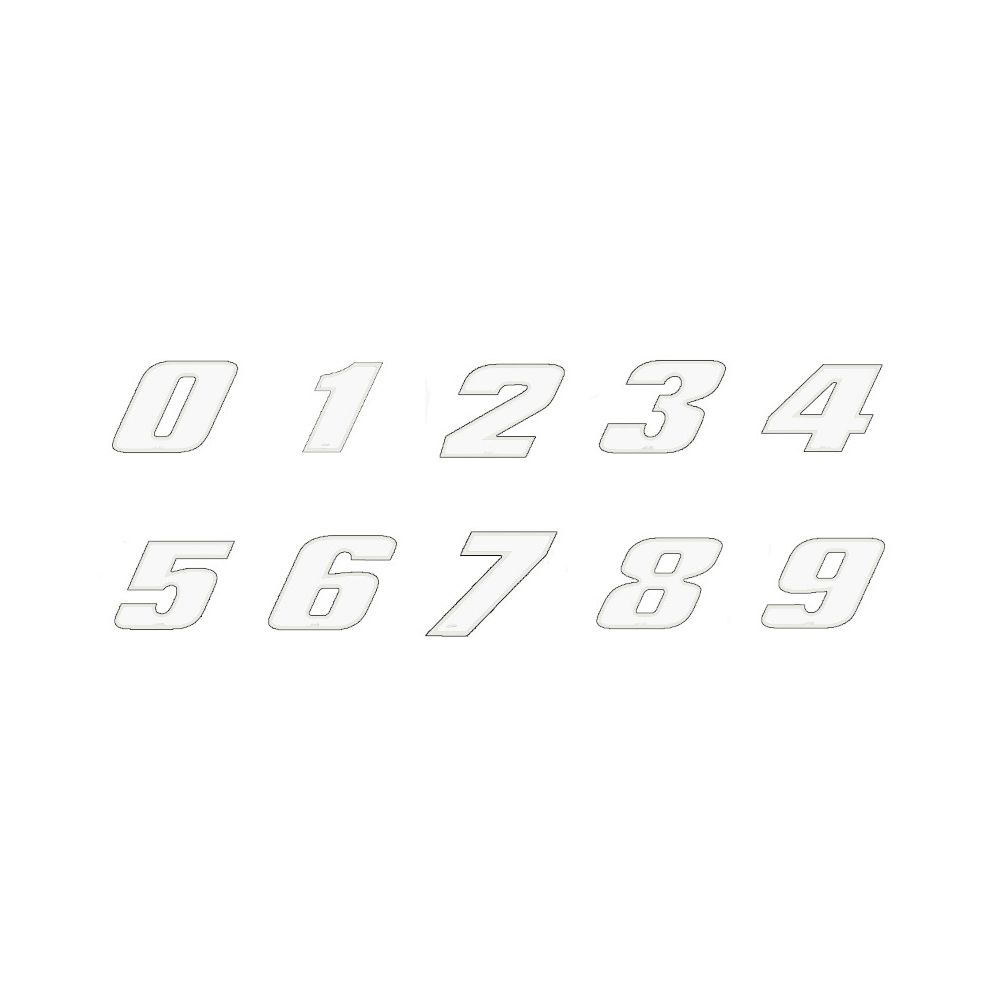 T4TUNE Numeri Adesivi da 0 a 9 bianco 13 cm