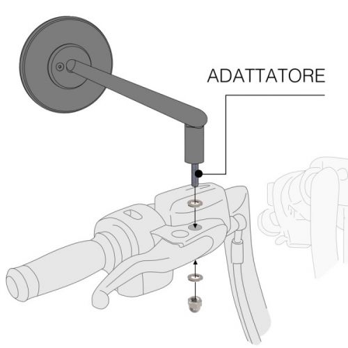 Barracuda adattatore specchi retrovisori specifico per Harley Davidson