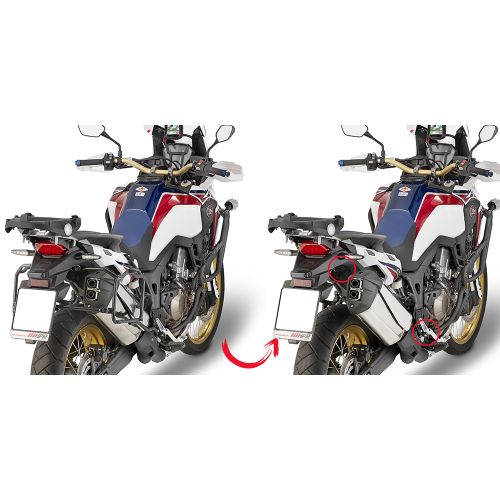 Portavaligie GIVI laterale rimozione rapida per valigie MONOKEY - RETRO FIT per HONDA AFRICA TWIN 1000 2016 2017