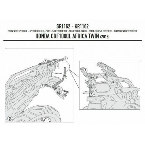Attacco Posteriore GIVI SR1162 Monokey Monolock Honda Africa Twin 2018 - 2019