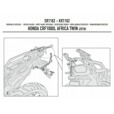 Attacco Posteriore GIVI SR1162 Monokey Monolock Honda Africa Twin 2018 - 2019
