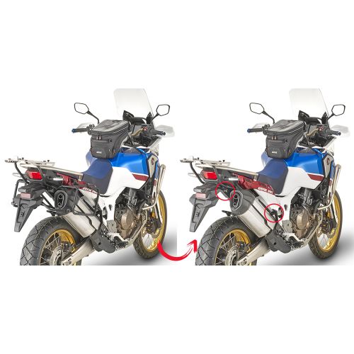 Portavaligie laterale rimozione rapida per valigie GIVI MONOKEY - RETRO FIT HONDA AFRICA TWIN 1000 / ADVENTURE SPORTS 2018 2019