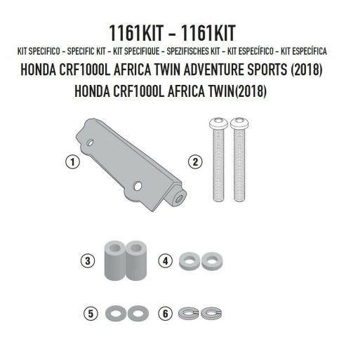 Kit GIVI 1161KIT per Montaggio Telai Laterali senza Supporto Bauletto