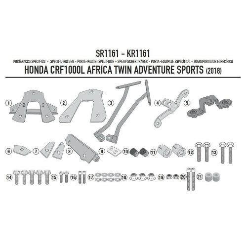 Attacco GIVI SR1161 per Honda Africa Twin Adv Sports 2018-2019