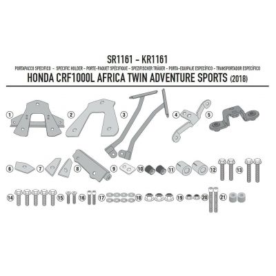 Attacco GIVI SR1161 per Honda Africa Twin Adv Sports 2018-2019