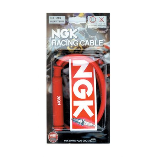 Filo elettrico racing NGK CR3 con cappuccio per candela in silicone rosso