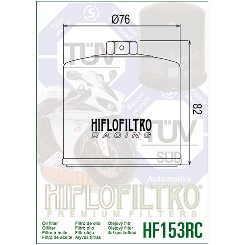 HIFLO FILTRO OLIO RACING HF153RC