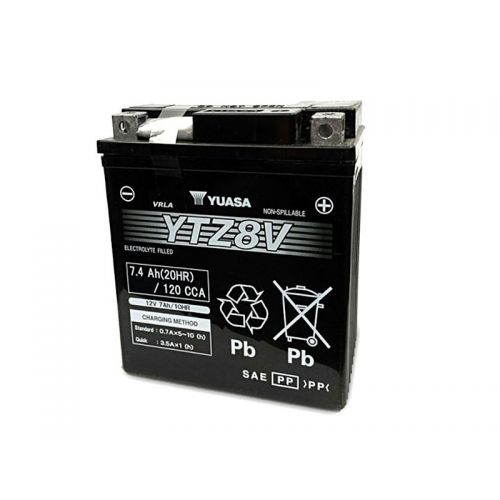 YUASA BATTERIA YTZ8V 12 Volt 7.4 Ampere Pre-attivata senza manutenzione AGM