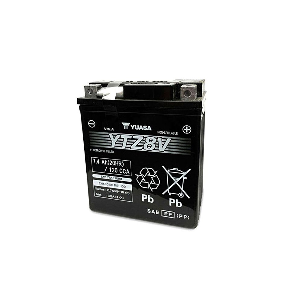 YUASA BATTERIA YTZ8V 12 Volt 7.4 Ampere Pre-attivata senza manutenzione AGM