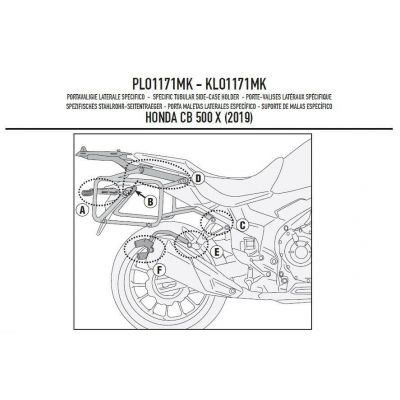 GIVI Portavaligie laterale PL ONE-FIT per valigie MONOKEY per HONDA CB 500 X 2019 / 2023 - NX 500 2024 / 2025