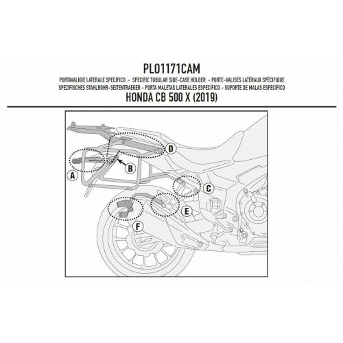 GIVI Portavaligie laterale PL ONE-FIT per valigie MONOKEY CAM-SIDE Trekker per HONDA CB 500 X 2019 / 2023 - NX 500 2024 / 2025