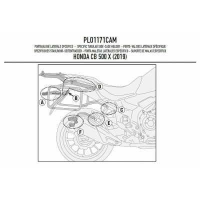 GIVI Portavaligie laterale PL ONE-FIT per valigie MONOKEY CAM-SIDE Trekker per HONDA CB 500 X 2019 / 2023 - NX 500 2024 / 2025