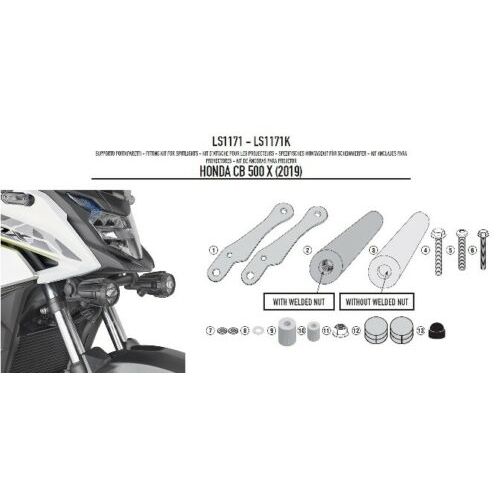 GIVI Kit di attacchi per montare i faretti S310 - S322 per HONDA CB 500 X 2019 / 2023